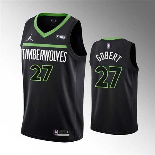 Mens Minnesota Timberwolves #27 Rudy Gobert Black Statement Edition Stitched Jersey Dzhi